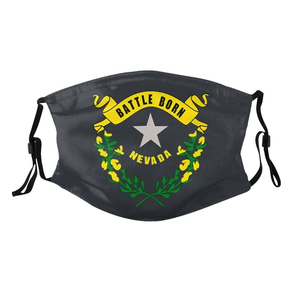 America USA Nevada State Flag Mask Protect Respiratory System Breathe with Peace of Mind Black