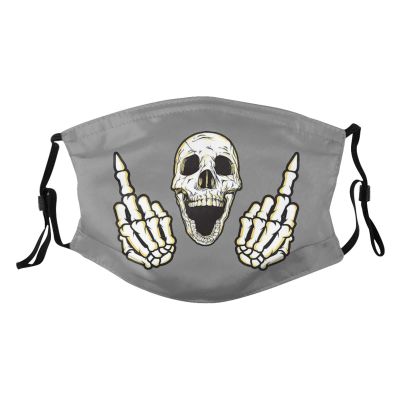 Skull Skeleton Bone Middle Finger Mask Protect Respiratory System Breathe with Peace of Mind Black
