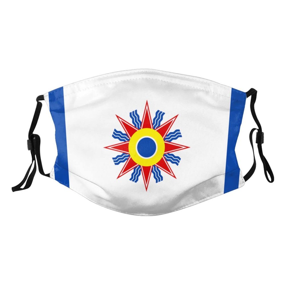 Chaldean People Flag Mask Protect Respiratory System Breathe with Peace of Mind Black