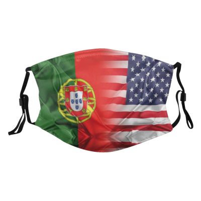 American Flag and Portuguese Flag Mask Protect Respiratory System Breathe with Peace of Mind Black