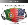American Flag and Portuguese Flag Mask Protect Respiratory System Breathe with Peace of Mind Black view 2