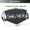 She Her Trans Pride Mask Protect Respiratory System Breathe with Peace of Mind Black view 2