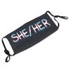 She Her Trans Pride Mask Protect Respiratory System Breathe with Peace of Mind Black view 4
