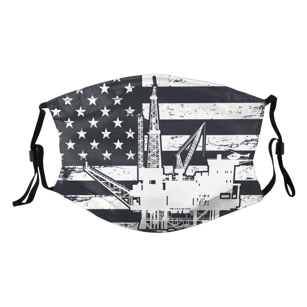 Oilfield USA Flag Mask Protect Respiratory System Breathe with Peace of Mind Black