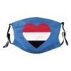Yemen Flag Mask Protect Respiratory System Breathe with Peace of Mind Black view 1