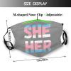 She Her Trans Pride Mask Protect Respiratory System Breathe with Peace of Mind Black view 2