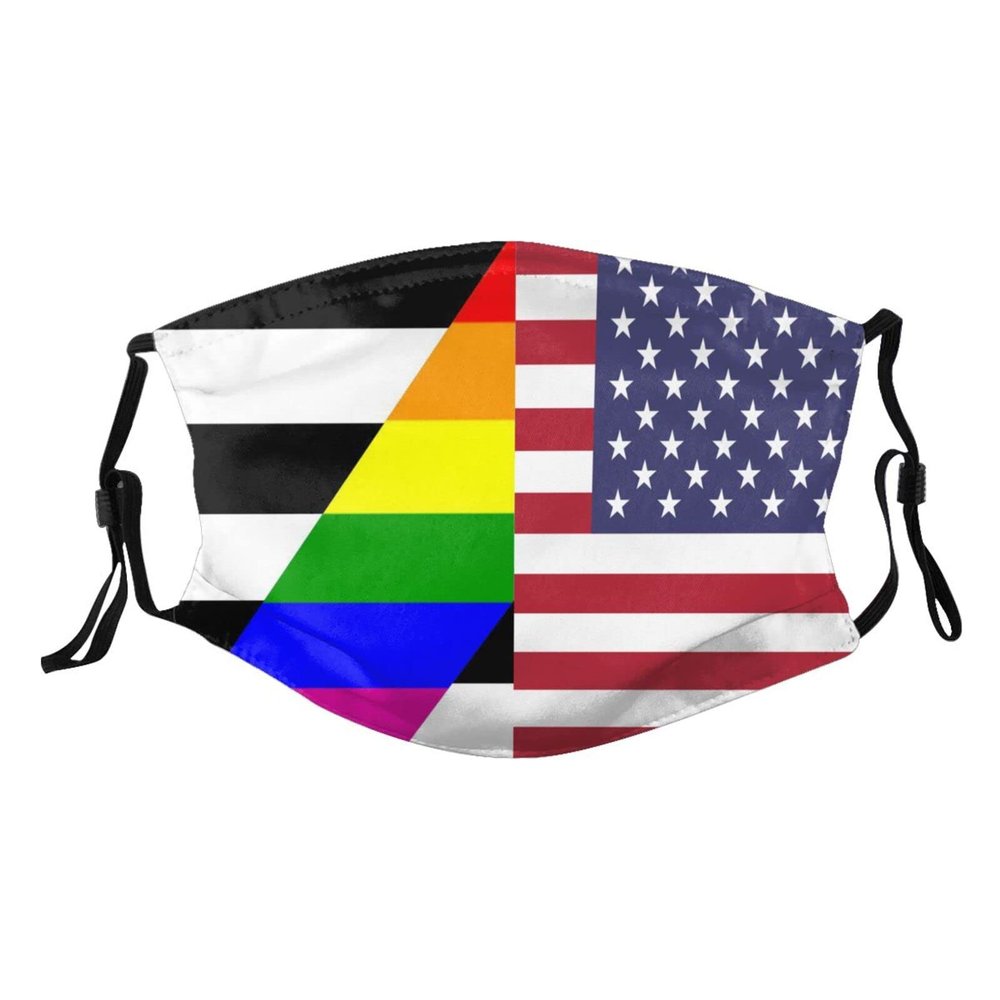 Pride US Straight Allies for Equality Mask Protect Respiratory System Breathe with Peace of Mind Black