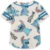 Disney Girls Lilo & Stitch All Over Print Baseball Jersey Mesh Button Down Shirt Ivory view 2