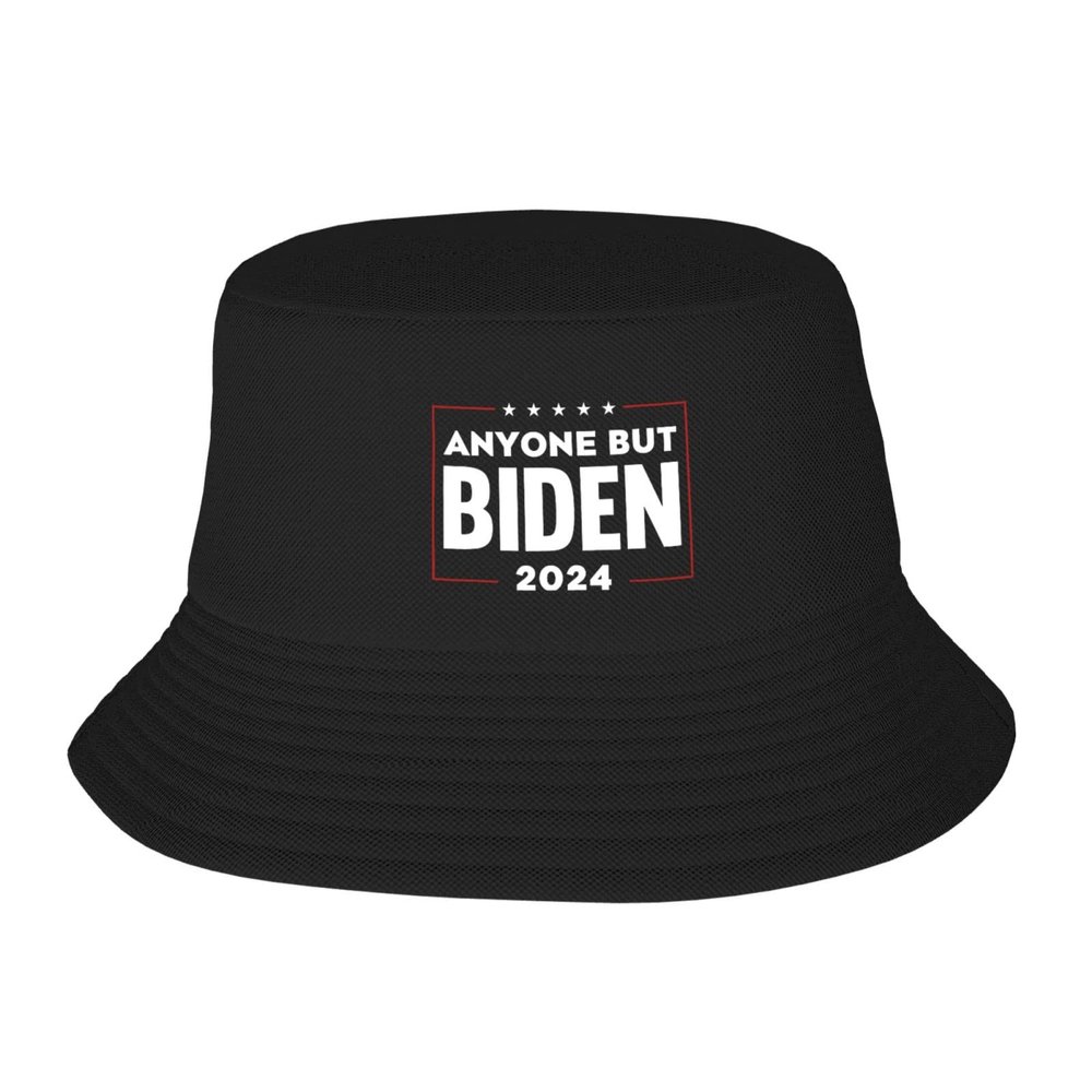 Anyone But Biden Bucket Hat for Women Men Black Summer Travel Hats Sun Beach Fishing Cap