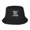 Drinks Well with Others Bucket Hat for Women Men Black Summer Travel Hats Sun Beach Fishing Cap view 1