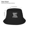 Drinks Well with Others Bucket Hat for Women Men Black Summer Travel Hats Sun Beach Fishing Cap view 4