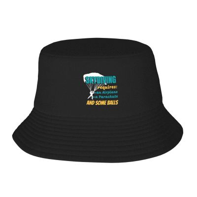 Skydiving Jump Bucket Hat for Women Men Black Summer Travel Hats Sun Beach Fishing Cap