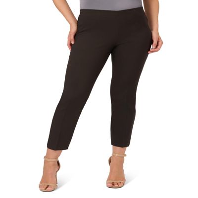Adrianna Papell Diffusion Women's Solid Bi-Stretch Pull-On Pant, Black, 20