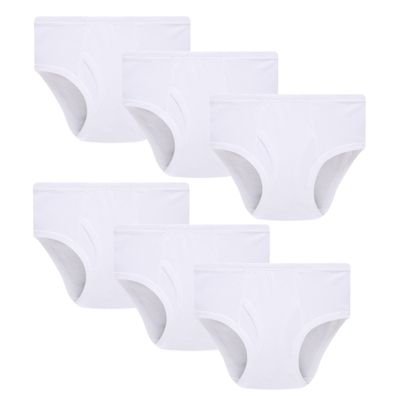 Winging Day Boys' Cotton 6-Pack All White Briefs Underwear Size 10T
