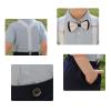 Pofiko Boy's Suit Kids Clothes Outfit Summer Shorts Suspenders Set Wedding Dress Shirt with Bowtie 1-8 Years White view 3