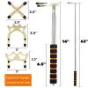 Pumtus Retractable Billiards Cue Bridge, Snooker Pool Cue Bridge Stick, Billiards Cue Rest with 3 Pieces Removable Brass Bridge Head, Billiards Table Accessories for Pool Table, Game, Competition view 2