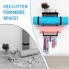 Yoga Mat Holder Wall Mount Storage Shelf Black & Hooks for Resistance Bands view 4