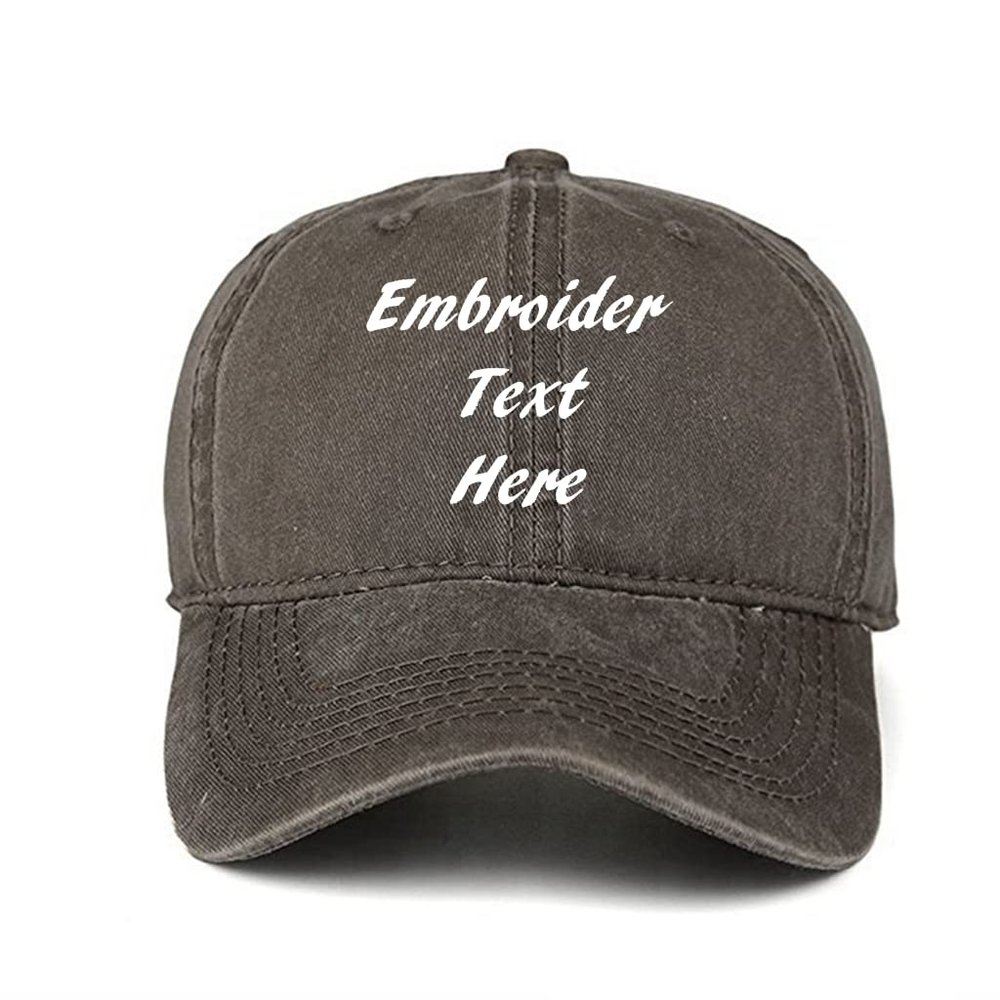 Custom Caps Custom Embroidered Baseball Cap Outdoor Caps Personalized Design Hat with Your Text for Gift,Sport for Men Women (Brown)
