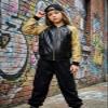WELAKEN Sequin Jacket for Girls II Kid & Toddler lightweight Flight Jacket Kid's Bomber Jacket,Black,6-7Y view 3