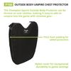 Champion Sports Umbire Exterior Body Chest Protector Pad, Black & Adult Extended Throat Guard Baseball Mask for Umpires and Catchers, Black view 4