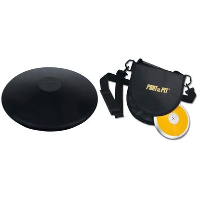 Champion Sports Rubber Practice Discus (1.6 kg) + Port a Pit Shot And Discus Carrier