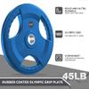 SPART Color Weight Plate 2-Inch Rubber Coated Olympic Grip Plate for Barbell,Solid Cast Iron Weight Plates in Pairs or Single for Strength Training,Weightlifting,Crossfit,Home Gym, 10LB, Pair view 3