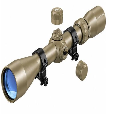 Lancer Tactical 3-9x40 Scope for Airsoft Airgun, Mil-Dot Reticle Crosshair, Fast Focus Eyepiece, Fog and Shock Proof, Multi-Coated Lens, 20mm Picatinny Mount Included (Tan)