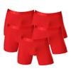Maiyifu-GJ Men's Anti-Chafing Breathable Underwear Cotton Solid Color Boxer Briefs Sports Compression Trunks (Red 5PC,Large) view 1