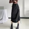 Women's Retro Exposure Button-Fly Full Length A-Line Fishtail Maxi Long Washed Denim Jean Skirt view 2