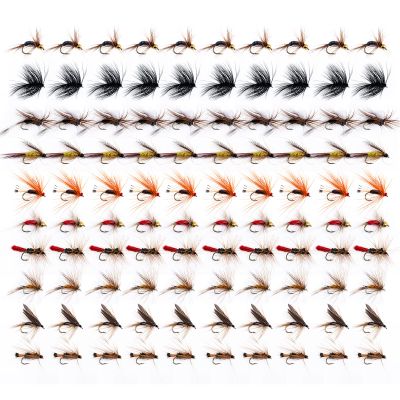 Goture 100pcs Fly Fishing Flies Kit - Fly Fishing Lures Assortment for Bass, Trout, Salmon & Pike - Dry, Wet, Streamers & Nymphs - Gift