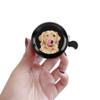 WIRESTER Black Aluminum Round Bike Bell, Classic Ring Bicycle Bell, Bike Accessories Bell Ring for Adults Kids Girls Boys - Cute Winking Golden Retriever Dog view 4