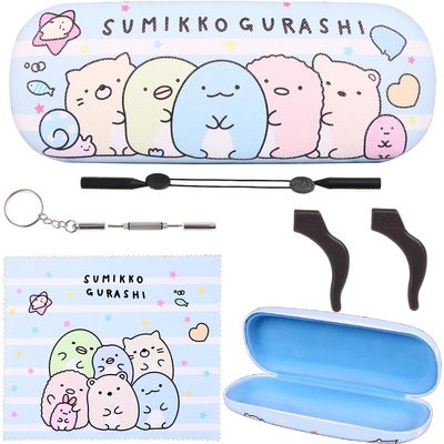 ADBGV Cute Kitty Hard Shell Eyeglasses Cases Cartoon Protective Case with Glasses Cloth Storage Box Eyewear Retainer Holder for Girl Teen