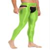Hularka Men's Mesh Sheer Yoga Pants See Through Compression Tights Workout Leggings Hollow Out Bottom Fluorescent Green One Size view 2
