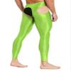Hularka Men's Mesh Sheer Yoga Pants See Through Compression Tights Workout Leggings Hollow Out Bottom Fluorescent Green One Size view 3