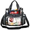 J.CARP Clear Lunch Tote Heavy Duty Stadium Bag Approved Durable Crossbody for Sports Events Concerts Work College (Large 13 x 7 x 12in, Black) view 1
