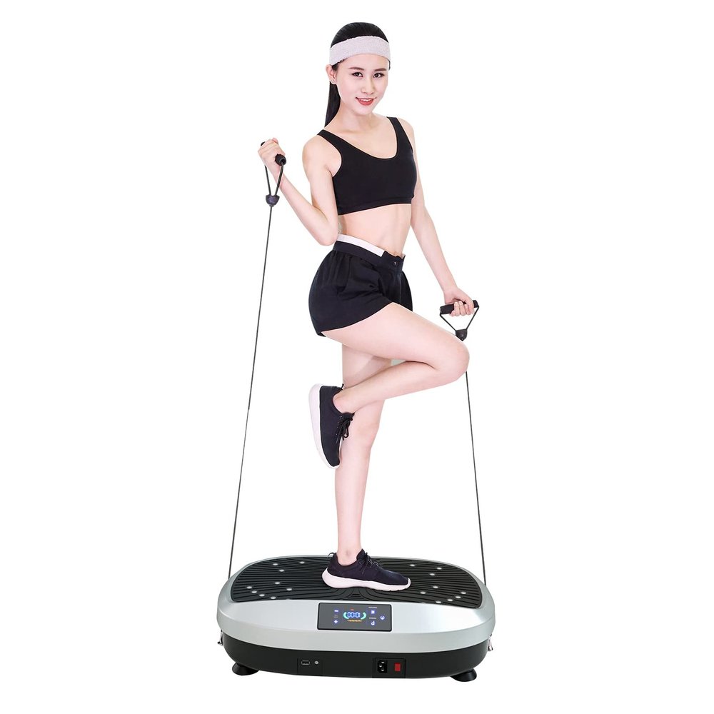 HAIZON Fitness Vibration Plate 330LBS Loading, Whole Body Shaper Oscillating Vibration Platform Fitness Plate with Resistance Bands for Home Lose
