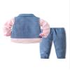 Abolai Baby Toddler' 4 PC Formal Tuxedo Outfits Set with Pink Shirt,Bowtie,Plaid Vest and Plaid Pant Blue 90 view 2