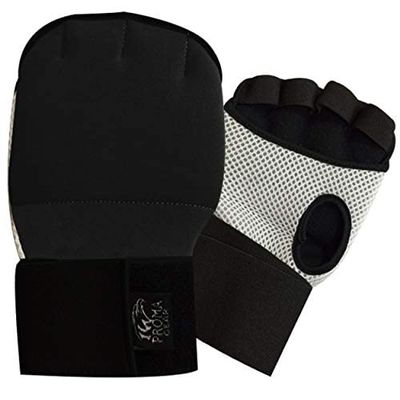 UFG- Inner Gel Warp Glove - Boxing MMA Muay Thai Hand Protection (S-M, Black)