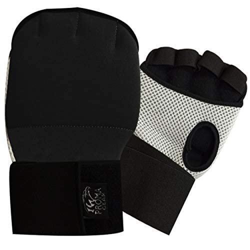 UFG- Inner Gel Warp Glove - Boxing MMA Muay Thai Hand Protection (S-M, Black)
