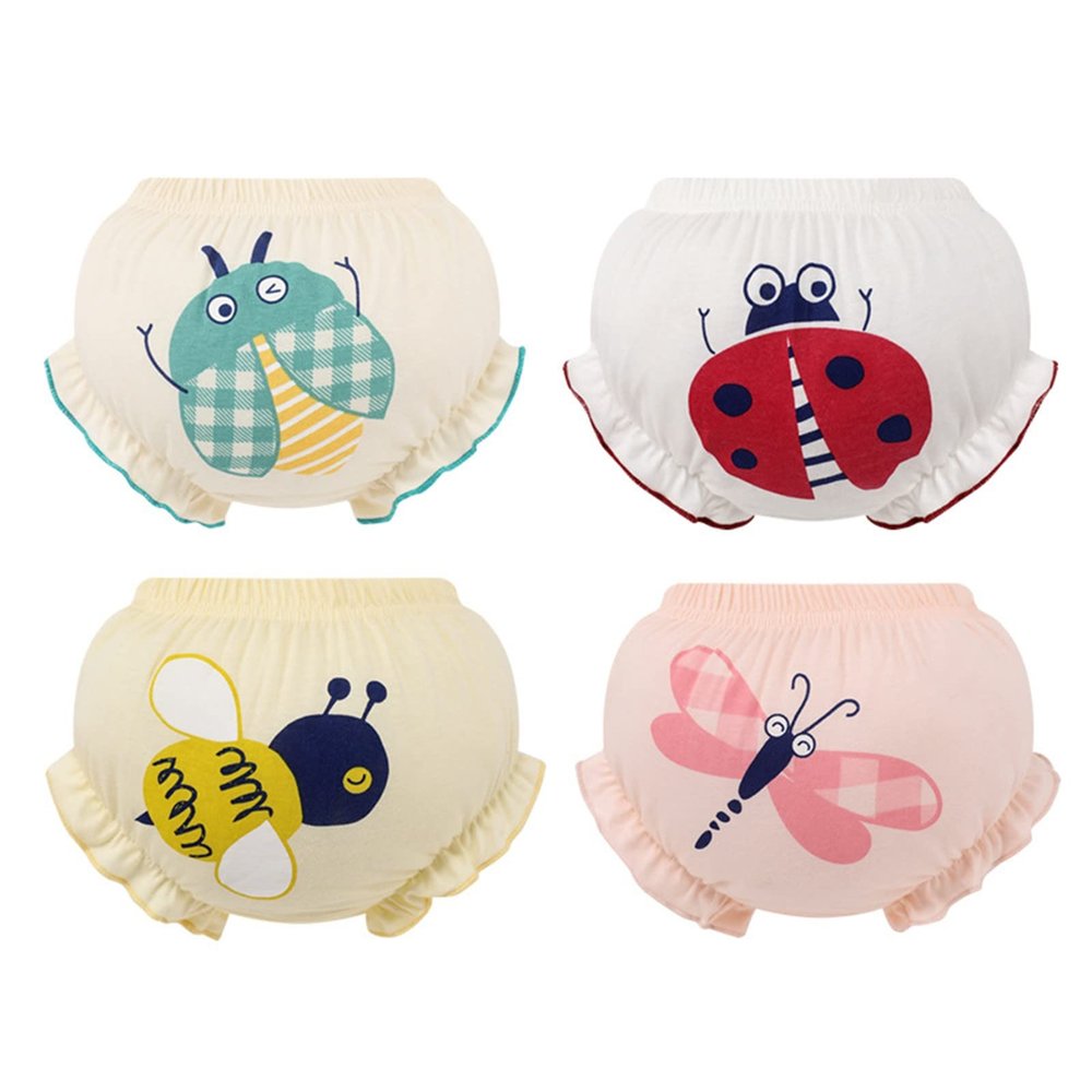 Kids Toddler Infant Baby Girls Boys Underpants Cute Cartoon Print Underwear Shorts Cotton Briefs (Yellow, 2-3 Years)