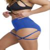 BZB Women's Booty Shorts with Garters High Waisted Workout Pole Dance Yoga Hot Pants Active Butt Lifting Sports Leggings Blue view 2