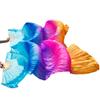 Pulcykp Silky Belly Dance Fans 1 Pc Handmade Dance Long Fan Chinese Dance Fans Multicolor view 3