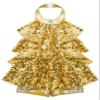 Yruioon Girls Sparkly Sequins Latin Jazz Dance Dress Leotard Modern Ballet Salsa Rumba Stage Performance Costume Gold 12 Years view 4