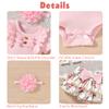 Aalizzwell 12-18 Months Infant Baby Girls Summer Clothes Ribbed Flower Ruffle Bloomer Shorts Spring Outfit Pink Clothing view 4