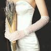 Aniler Women's 21'' Tulle Long Wedding Bridal Elbow Length Sheer Opera Party Gloves (Green Pearl, 21" Length) view 4