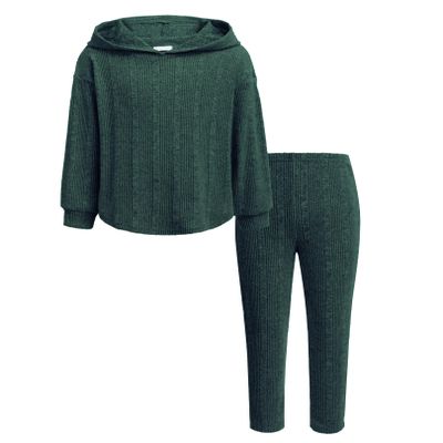 Arshiner Kids Clothing Set 2 Piece Outfits for Girls Rib-Knit Sweatsuits Cute Pullover Sweatshirt and Sweatpants Kids Tracksuits