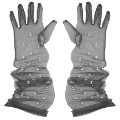 Aniler Women's 21'' Tulle Long Wedding Bridal Elbow Length Sheer Opera Party Gloves (Gray Pearl, 21" Length)
