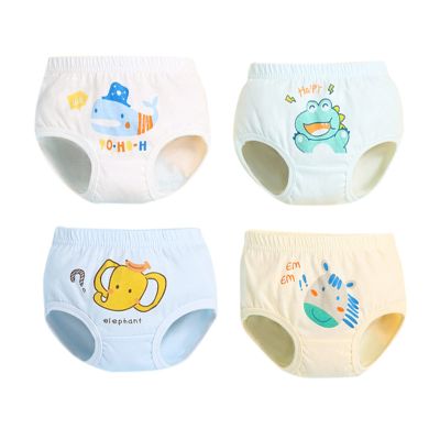 Kids Toddler Infant Baby Girls Boys Cotton Underpants Cartoon Print Underwear Briefs Trunks (Blue, 18-24 Months)
