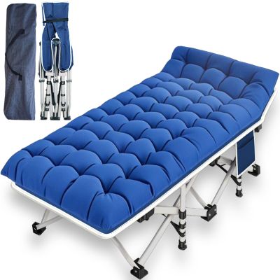 GETOVIN Camping Cot with Comfortable Mattress Cots for Sleeping Folding Cot Heavy Duty as Guest Bed with Carry Bag for Adults Home Camping Nap Vacation Outdoor