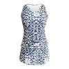Sexy Tankini Swimsuits with Skirt O-Ring String Tankinis 2 Piece Swimwear Color Block Bathing Suits for Women White view 4